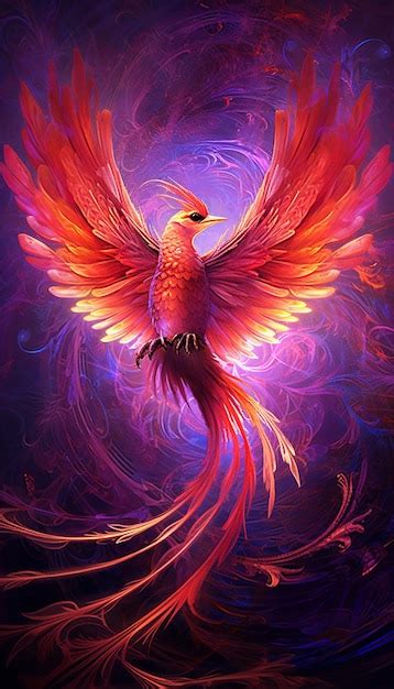 Premium Ai Image A Phoenix Bird With Wings Spread