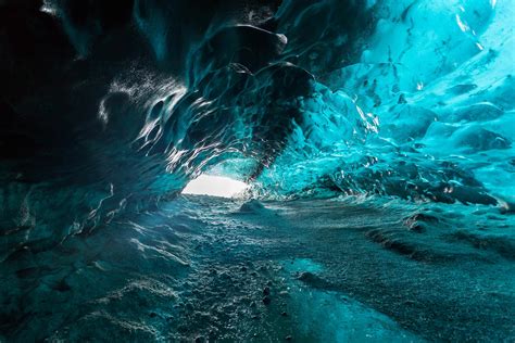 The View From 100ft Inside An Ice Cave Beneath Vatnajökull Glacier In