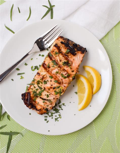 Grilled Salmon With Mustard Sauce