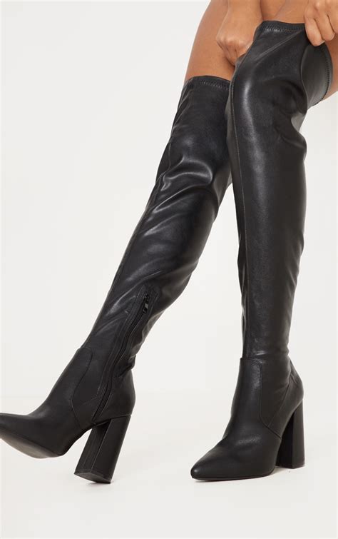 thigh high faux leather boots slishbychie sakura ne jp