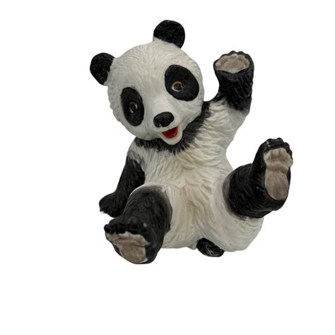 Ucgc Panda Bear Figurine Playful Tumbling Bear Taiwan 5 Black White