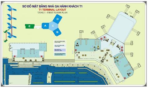 Floor Plan Of T1 And T2 Terminal Of Noi Bai International Airport Asia
