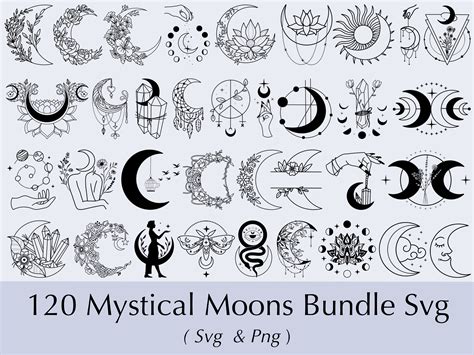 Mystical Moon Svg Celestial Svg Mystical Moon Clipart Etsy