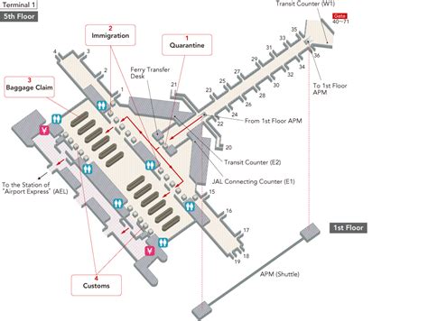 Hong Kong International Airportterminal Map Airport Guide Jal