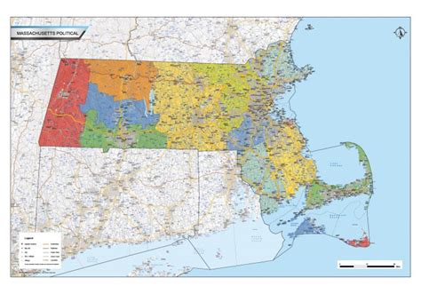 Political Map Massachusetts Vector Map Vector Map
