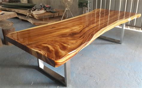 Live Edge Dining Table Acacia Wood Live Edge Reclaimed Solid Slab By