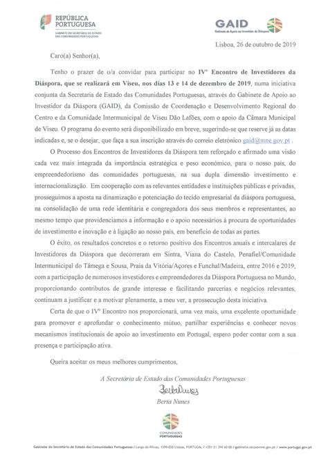 Carta Convite Portugal 2019 Financial Report