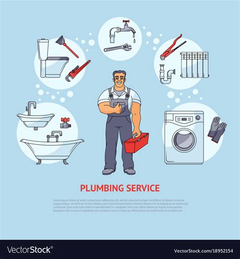 Plumbing Services Infographics Poster Design Vector Image