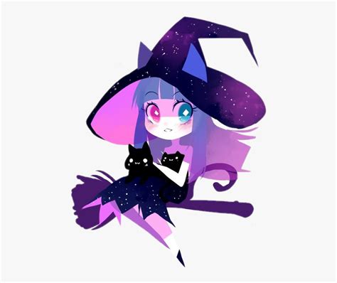 Freetoedit Cute Kawaii Cat Witch Space Blue Anime