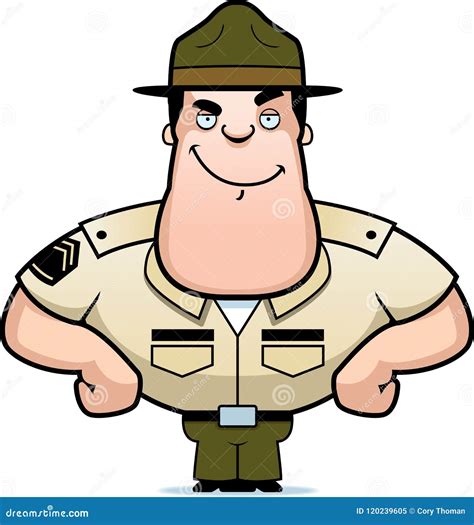 Cartoon Drill Sergeant Confident Stock Vector Illustration Of Basic