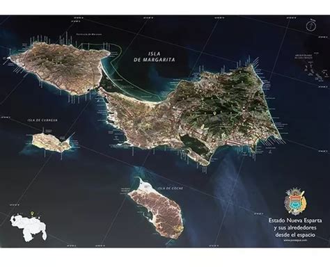 Mapa Estado Nueva Esparta Y Sus Alrededores En 3d Gigante Mercadolibre