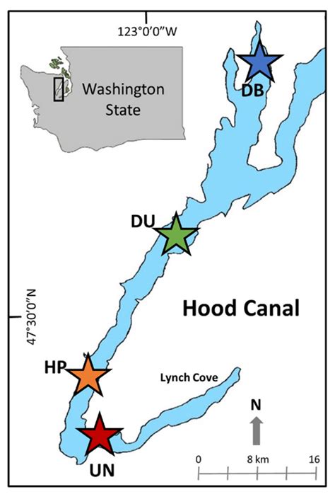Map Of Hood Canal In Puget Sound Washington USA Stations Sampled In