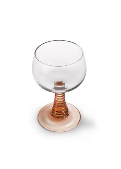 HKLiving Swirl Wine Glass High Wine Glass Nude