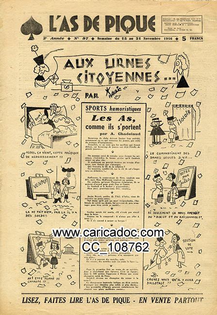 Aux Urnes Citoyennes LAs De Pique Humour Et Sports 15 11 1946
