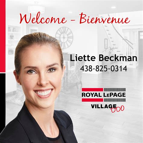 Welcome Liette Beckman Royal Lepage Village