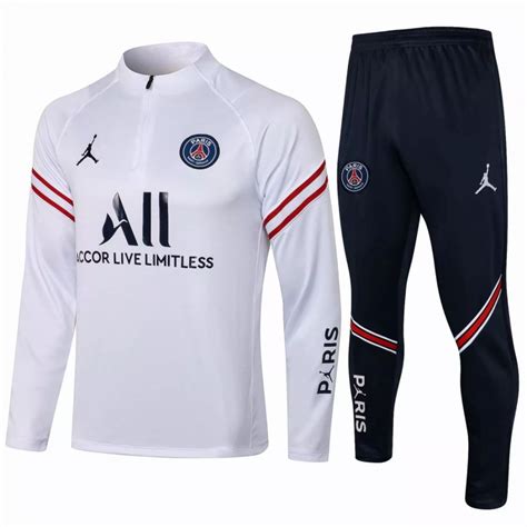 PSG Jordan Training Technical Soccer Tracksuit White 2021 2022  Best