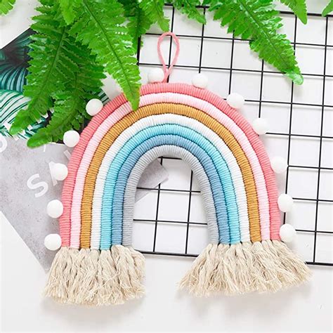 Check spelling or type a new query. Amazon.com: Rainbow Wall Decor Macrame Wall Hanging Girl Room Boho Small Tapestry Kids Nursery ...