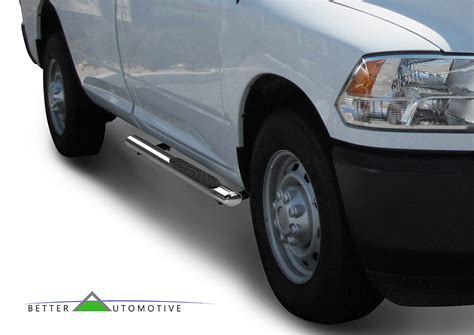 4 Chrome Side Step Rails For 2009 2018 Dodge Ram 1500 Regular Cab Oval