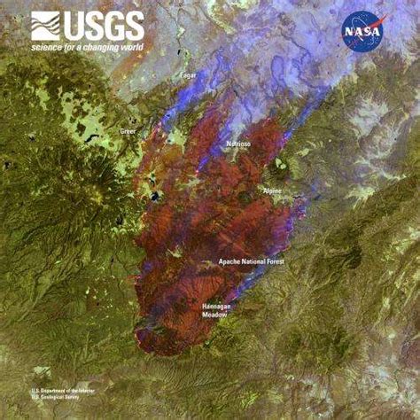 Landsat Satellite Sees Arizona Wildfire Sweep Through Apache National