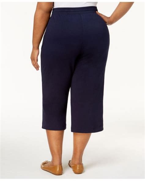 Lyst Karen Scott Plus Size Knit Capri Pants Created For Macys In Blue