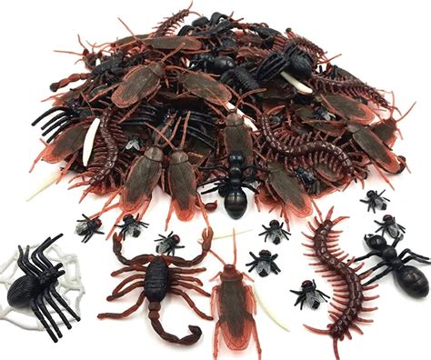 Plastic Realistic Bugs Insects 128pcs Halloween Plastic Realistic Bugs