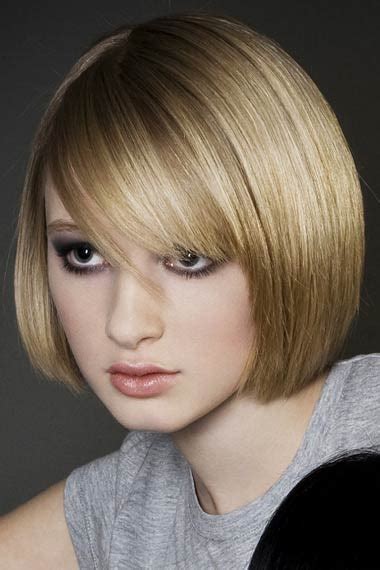 Opt for a bob length with bangs, but ask for choppy shag layers, similar to the female. Great Hairstyles: Fungky Short Bob Hairstyles