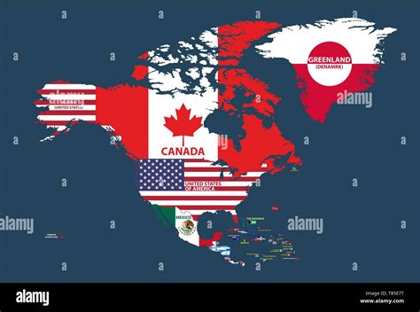 Vector Illustration Of North America Map Include Northern America