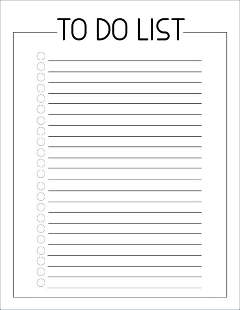 Blank To Do List Printable