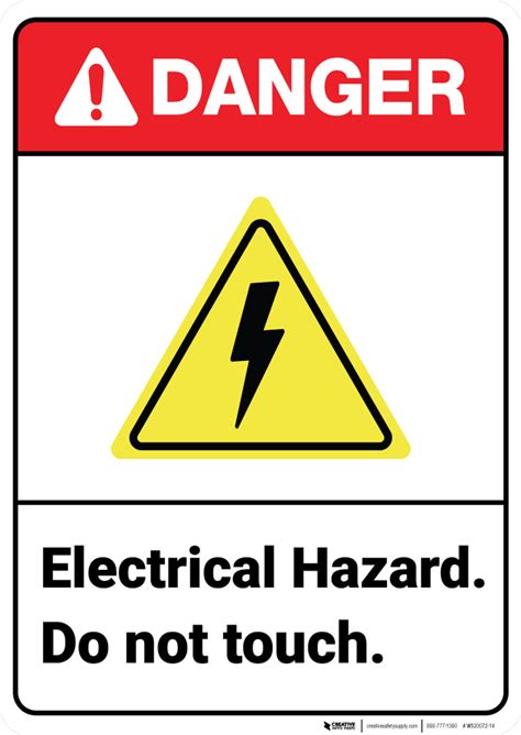 Danger Electrical Hazard Do Not Touch Ansi Wall Sign Creative