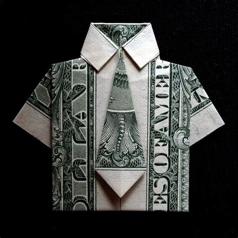 Mini Dress Shirt With Tie Lucky Wallet Charm Money Origami Etsy