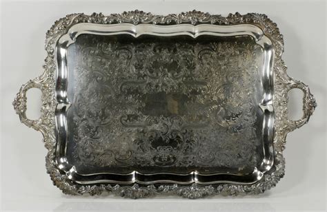 Lot Detail Lot Of Sheffield Silver Plated Serving Trays
