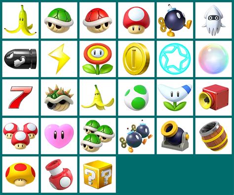 There are many items in super mario world. Mobile - Mario Kart Tour - Items - The Spriters Resource