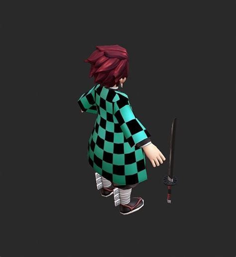 3d Model Tanjiro Lowpoly Vr Ar Low Poly Cgtrader