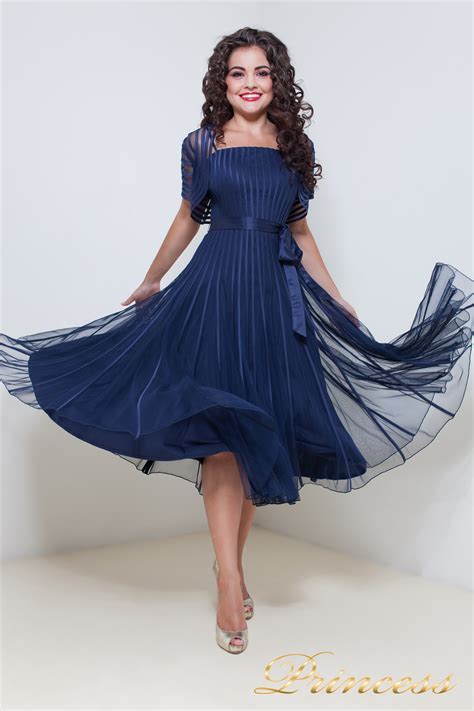 Купить вечернее платье 1208 синего цвета по цене 37500 руб в Москве в