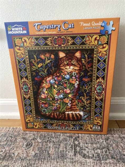 Tapestry Cat Jigsaw Puzzle White Mountain Puzzles 1000 Pc For Sale