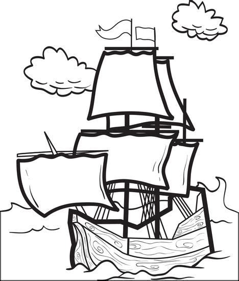 A Black And White Drawing Of A Pirate Ship