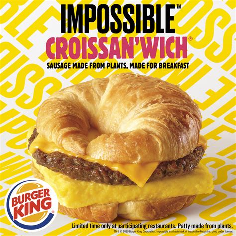 Burger King Doubles Down On Plant Based Meat Bet With Impossible Foods Breakfast Sandwich