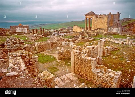 Roman Ruins At Dougga Tunisia Africa Stock Photo Alamy