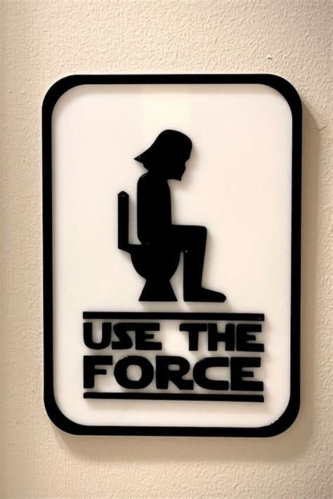 Use The Force Bathroom Sign In Bathroom Signs Star Wars Bathroom Star Wars Bathroom Decor
