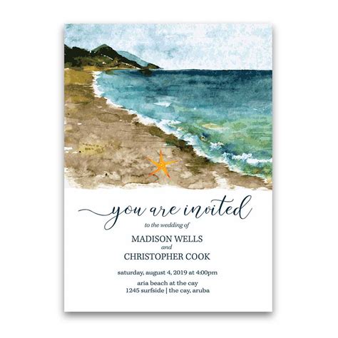 I would definitely recommend ! Beach Wedding Invitation Sea Inspired Watercolors ...