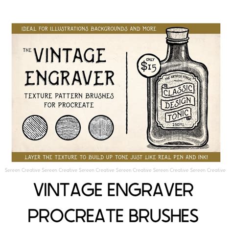 P241 Vintage Engraving Procreate Brushes Hatching Shading Overlay