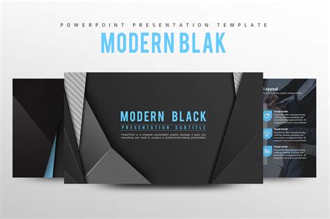 Modern Black Powerpoint Template Presentation Templates Creative Market
