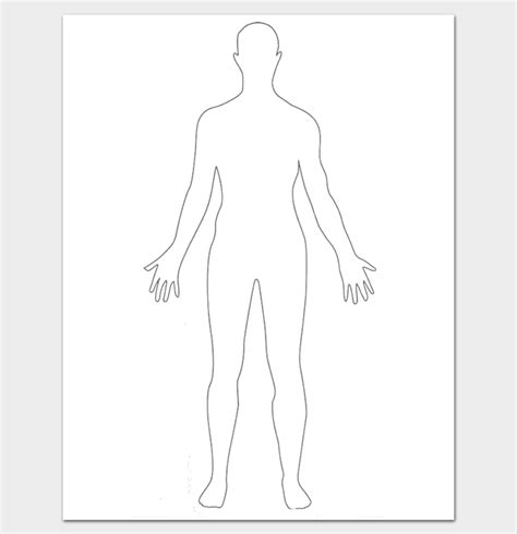 Human Body Outline Template 32 Printable Worksheets And Samples