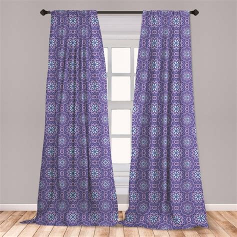 Oriental Curtains 2 Panels Set Curlicue And Medallion Motifs In