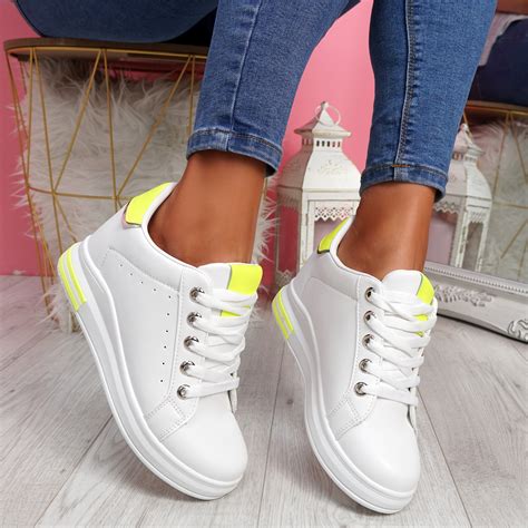 Womens Ladies Wedge Trainers Lace Up Slip On Party Sneakers Women Shoes