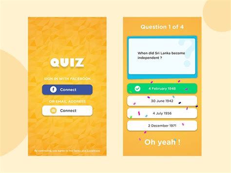 Quiz App App Interface Design Quiz Design App Design Inspiration