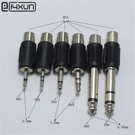 6pcs Rca Female Jack To 2 5mm 3 5mm 6 35mm Male Plug Audio Headphone