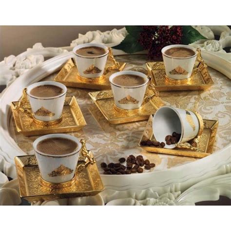 Gold Color Arabic Coffee Cups Six Pieces Kocgifts