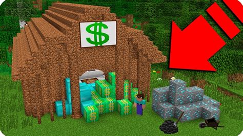 Noob Vs Banco Noob De Tierra Troll Noob Se Vuelve Rico En Minecraft