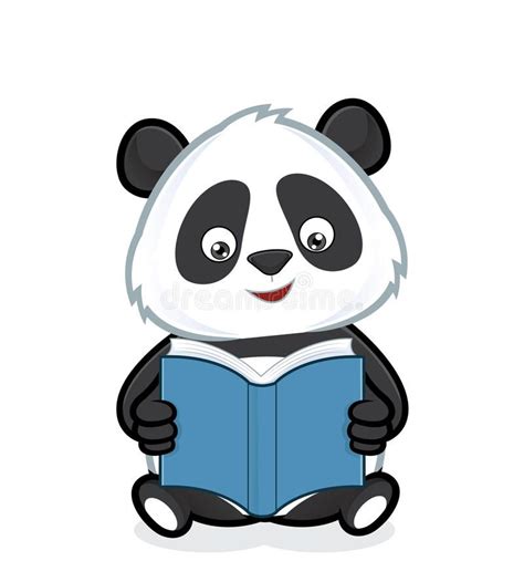 Panda Reading A Book Clipart Picture Of A Panda Cartoon Character